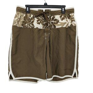 Speedo Board Swim Trunk Shorts Men Size 36 Floral Hawaiian Tropical Y2K Surfer